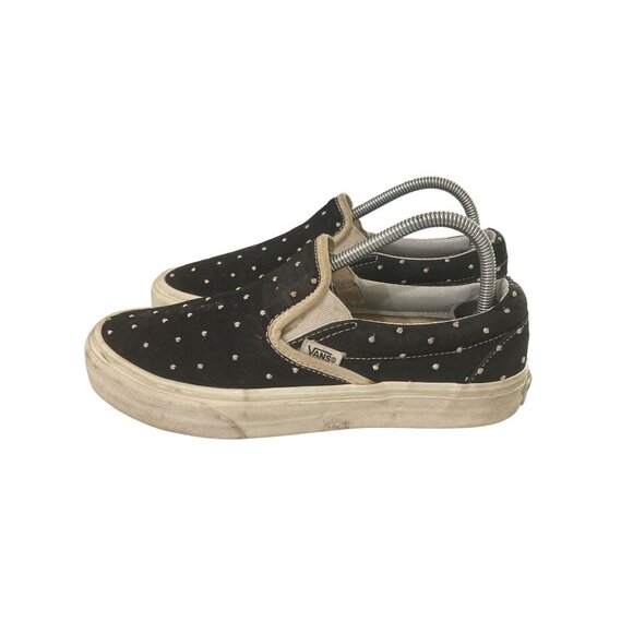 Vans unisex size Men 5 Women 6.5 Black Polka Dot Slip-On Canvas Skate Sneakers - Picture 4 of 8